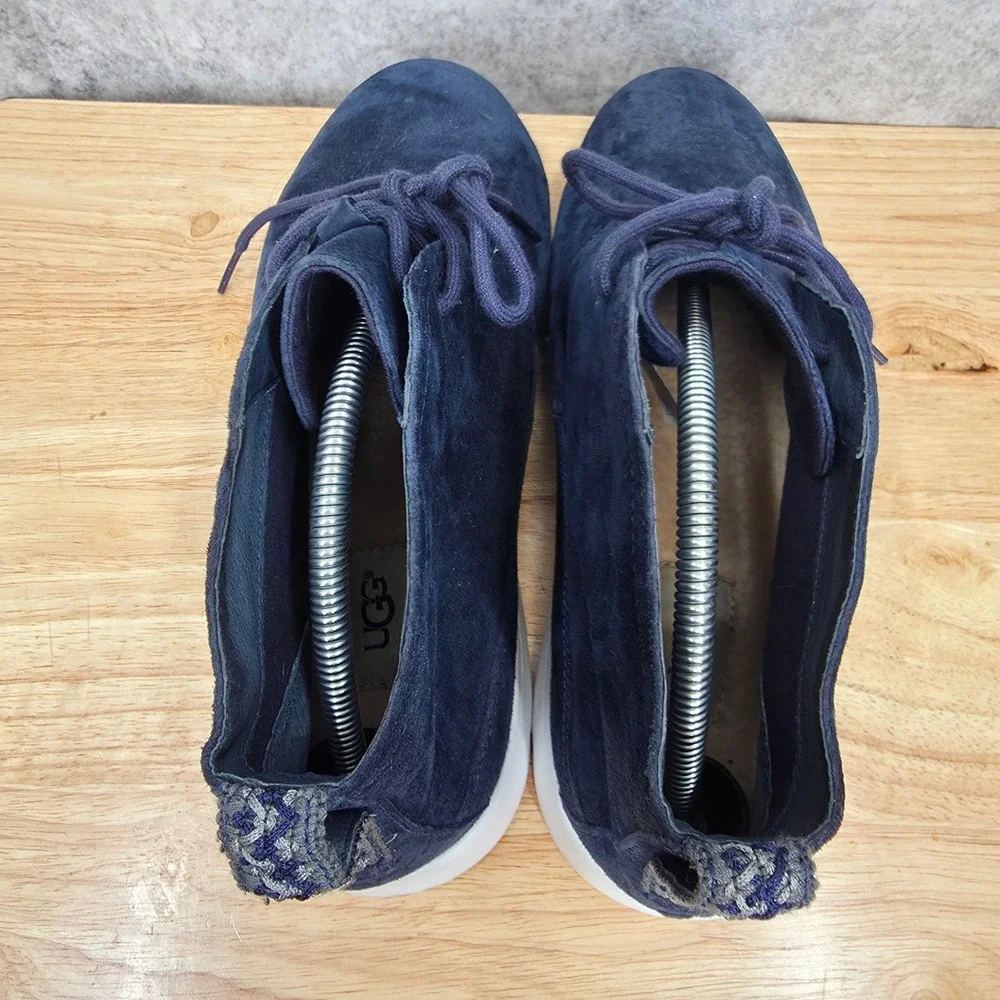 UGG Chukka Boots Mens 10.5 Navy Blue‎ Suede Freamon Tasman Braid Wool Insoles